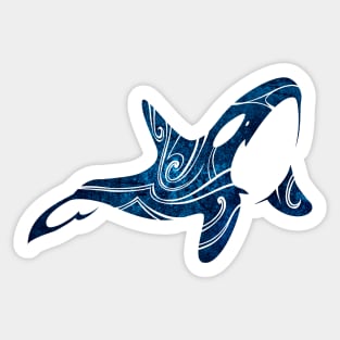 Tribal Orca (deep ocean color) Sticker